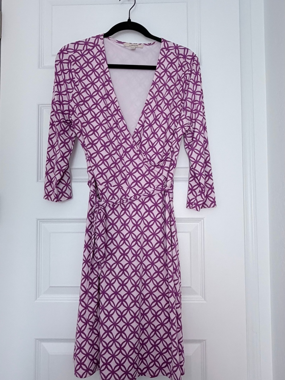 41 Hawthorn Purple Geometric Wrap Dress
